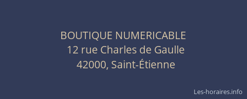 BOUTIQUE NUMERICABLE