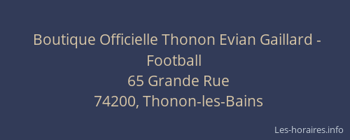 Boutique Officielle Thonon Evian Gaillard - Football
