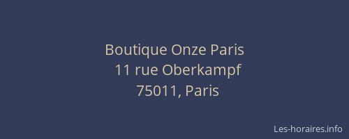 Boutique Onze Paris