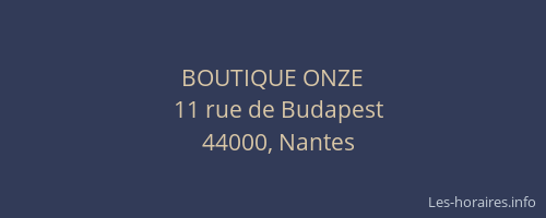 BOUTIQUE ONZE