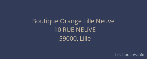 Boutique Orange Lille Neuve