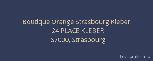 Boutique Orange Strasbourg Kleber