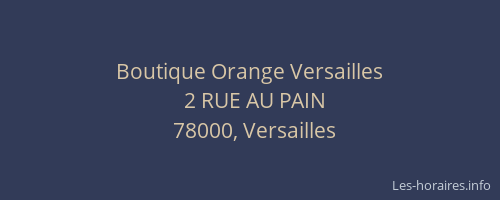 Boutique Orange Versailles
