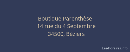 Boutique Parenthèse