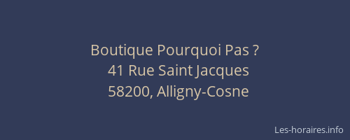 Boutique Pourquoi Pas ?