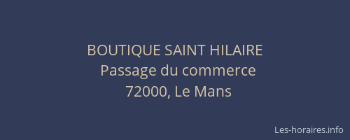 BOUTIQUE SAINT HILAIRE
