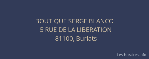 BOUTIQUE SERGE BLANCO