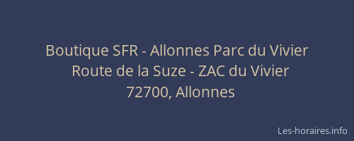 Boutique SFR - Allonnes Parc du Vivier