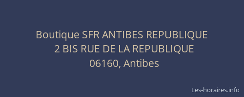 Boutique SFR ANTIBES REPUBLIQUE