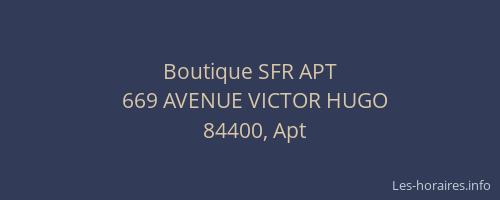 Boutique SFR APT