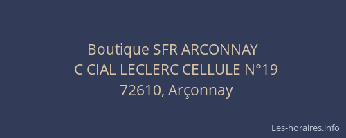 Boutique SFR ARCONNAY