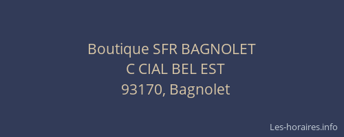 Boutique SFR BAGNOLET