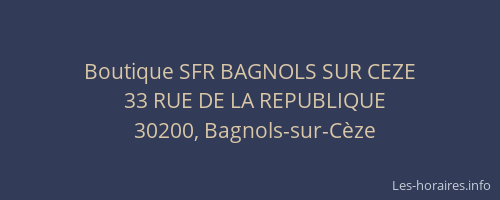 Boutique SFR BAGNOLS SUR CEZE