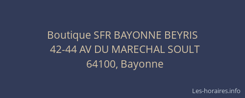 Boutique SFR BAYONNE BEYRIS