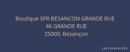 Boutique SFR BESANCON GRANDE RUE
