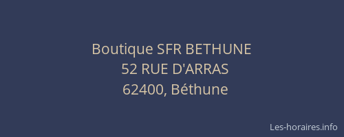 Boutique SFR BETHUNE