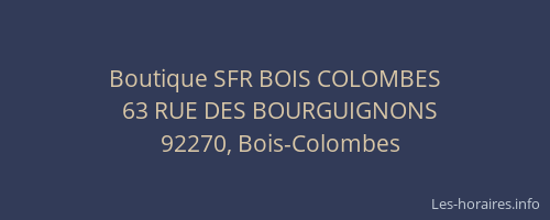 Boutique SFR BOIS COLOMBES