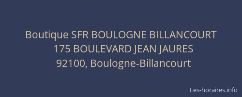 Boutique SFR BOULOGNE BILLANCOURT