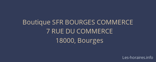 Boutique SFR BOURGES COMMERCE