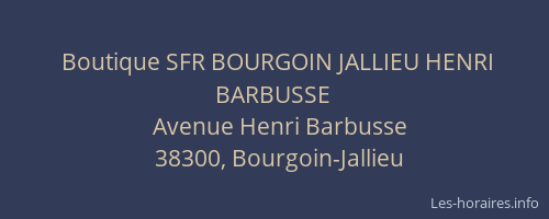 Boutique SFR BOURGOIN JALLIEU HENRI BARBUSSE