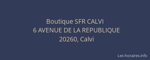 Boutique SFR CALVI