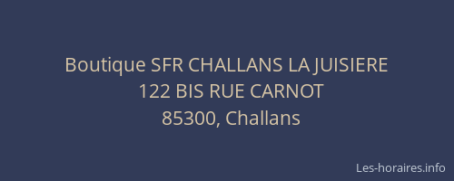 Boutique SFR CHALLANS LA JUISIERE