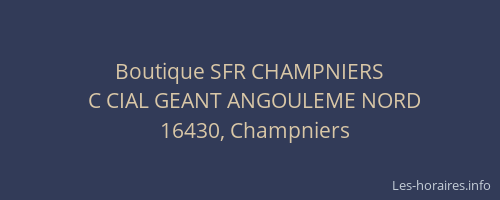 Boutique SFR CHAMPNIERS