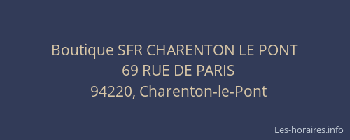 Boutique SFR CHARENTON LE PONT