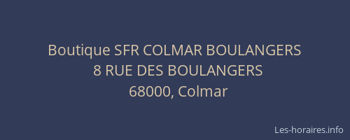 Boutique SFR COLMAR BOULANGERS