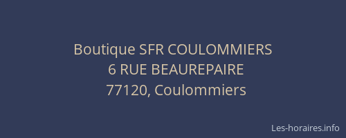 Boutique SFR COULOMMIERS