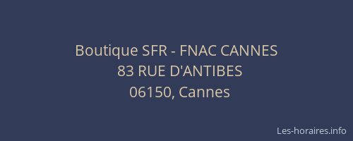 Boutique SFR - FNAC CANNES