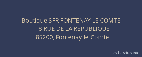 Boutique SFR FONTENAY LE COMTE