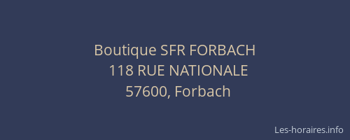 Boutique SFR FORBACH