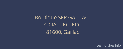 Boutique SFR GAILLAC