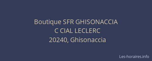Boutique SFR GHISONACCIA
