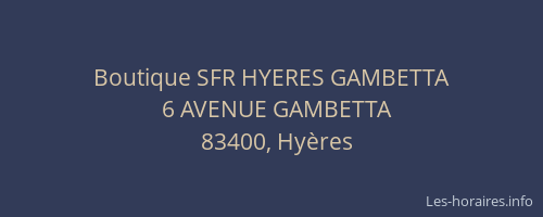 Boutique SFR HYERES GAMBETTA
