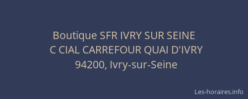 Boutique SFR IVRY SUR SEINE