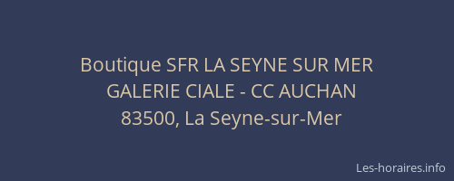 Boutique SFR LA SEYNE SUR MER