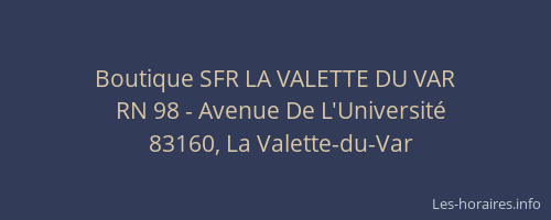 Boutique SFR LA VALETTE DU VAR
