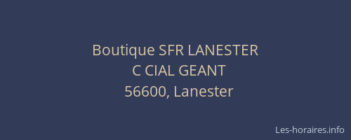 Boutique SFR LANESTER