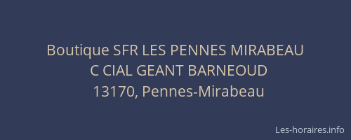 Boutique SFR LES PENNES MIRABEAU