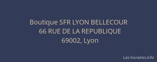 Boutique SFR LYON BELLECOUR