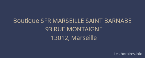 Boutique SFR MARSEILLE SAINT BARNABE