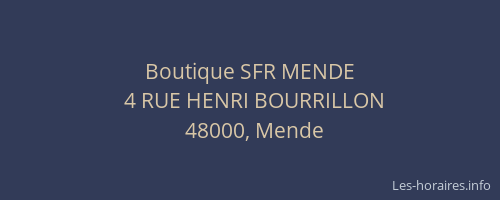 Boutique SFR MENDE