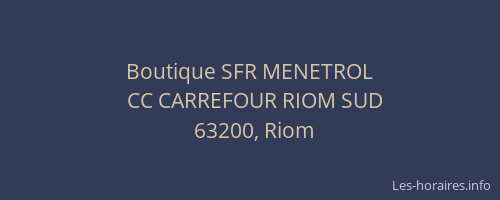 Boutique SFR MENETROL