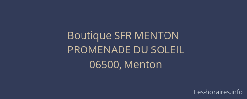 Boutique SFR MENTON