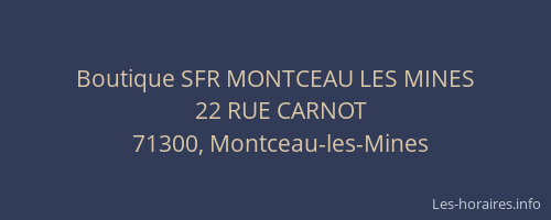 Boutique SFR MONTCEAU LES MINES