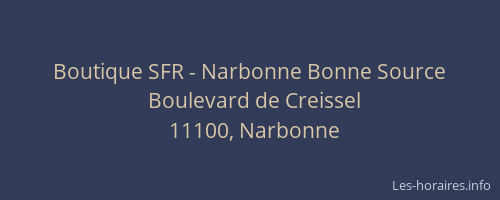 Boutique SFR - Narbonne Bonne Source