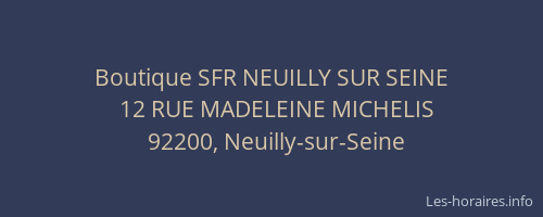 Boutique SFR NEUILLY SUR SEINE