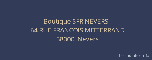 Boutique SFR NEVERS